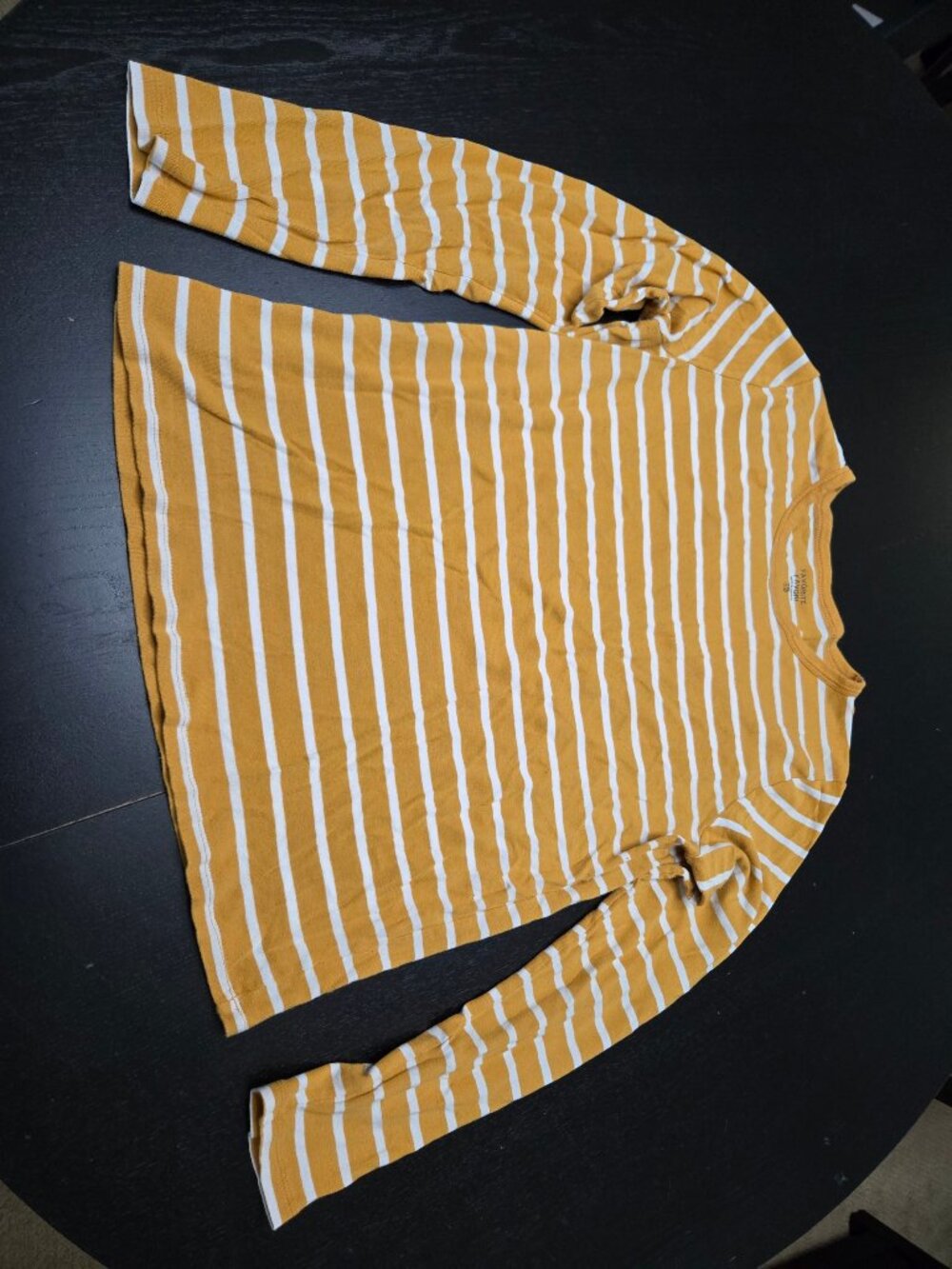 Gap Women's Favorite Long Sleeve Striped T-Shirt XL Yellow White